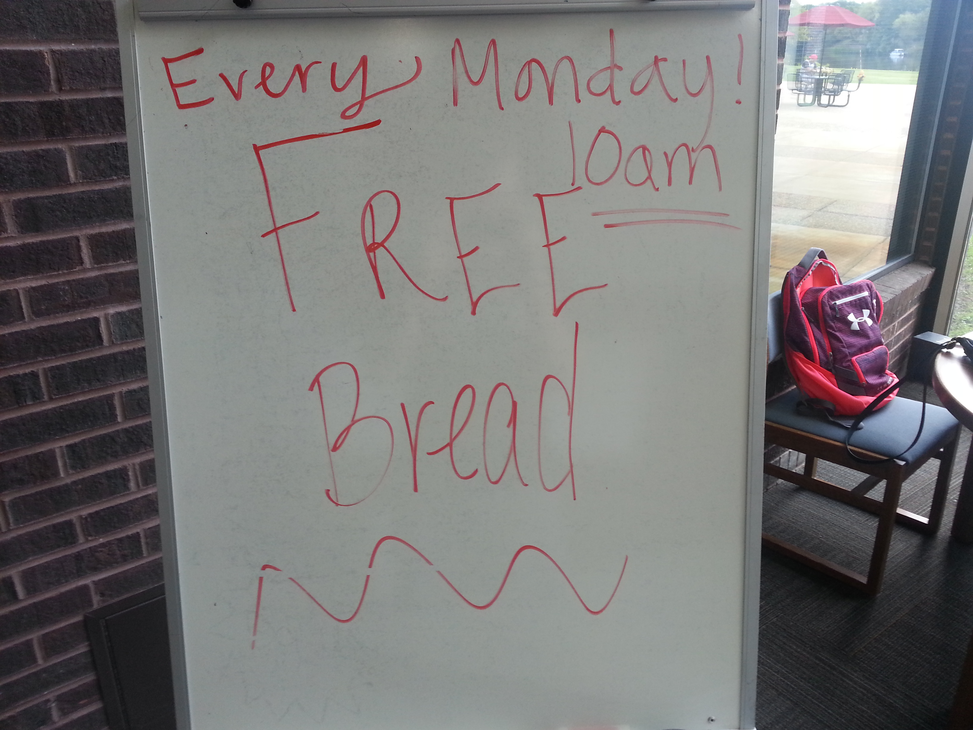 Bread will be given away every Monday