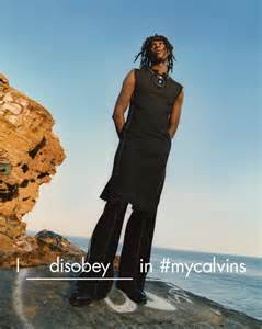 Young Thug modeling for Calvin Klein women's clothing ad. Image Courtsey of vibe.com